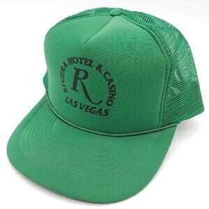 Vintage Riviera Las Vegas Hotel Casino Mesh Trucker Rope Hat Cap Snapback Green‎